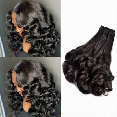 10A Pacotes de cabelo humano peruano encaracolado Pacotes de cabelo humano encaracolado barato Cabelo natural ondulado Extensões de cabelo humano para mulheres