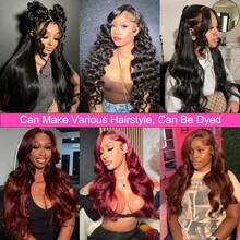 13x6 Transparent Lace Front Wigs Human Hair Body Wave 28inch Transparent Lace Front Human Hair Wig For Women Body Wave Wigs Human Hair - Natural Black - Xem 3