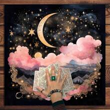 1 件装塔罗牌桌布祭坛布月相太阳星空巫术祭坛仪式装饰道具占卜卡牌桌布