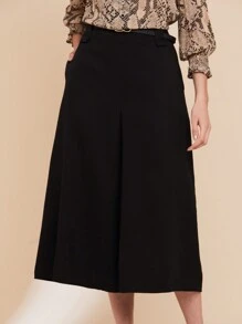 Tailored Skirt N 3 Draped Godet Longuete Women's Front Slit - Black - View 2