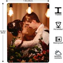1pc Customized Metal Tin Plate, Personalized Hanging Decor, Customize Your Photo, Share Your Favorite Memories And Precious Moments, Perfect Gift For Friends And Family, Wall Art, Home Decor, Suitable For Home, Bar, Cafe, Office And Classroom, Multipurpose Poster Plaque - Suitable For Halloween, Mother's Day, Thanksgiving, Christmas, Easter, Wedding, Valentine's Day - Multicolor - View 11
