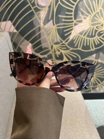 1pc Leopard Print Sexy Boho Polycarbonate (PC) Women Cat Eye Retro Fashion Glasses, All Season For Summer Beach Vacation, Outdoor, Travel