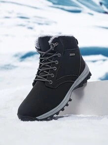 大码男士户外徒步雪地靴，舒适保暖内衬时尚靴子 - 靴子1 - 查看 26