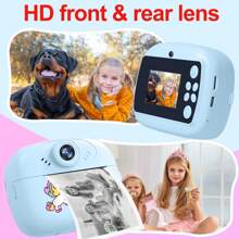 儿童相机儿童玩具数码相机男孩女孩幼儿生日礼物幼儿高清相机，便携式玩具，适合 6 7 8 9 10 岁男孩女孩 - 彩色 - 查看 11