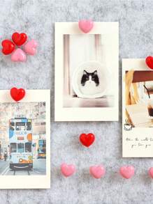 miwoo 50/100 Stück herzförmige Reißnägel, dekorative Reißzwecken aus transparentem Plastik für Poster, Büro, Fotos, Karten, Schulen, Klassenzimmer Schulanfang, Schulmaterial