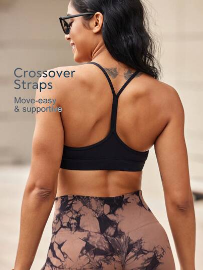 Tender Angel Sports BH Removable Pads, Back Strappy One Shoulder Running Fitness view 3