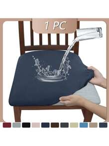 1pc Chair Cover Milk Silk Elastic Waterproof Bench Cover Hotel Restaurant Table Chair Cover