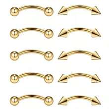8pcs Stainless Steel Eyebrow Rings & Studs Face Jewelry Body Piercing Accessories - Many - View 6