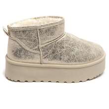Women Solid Color Thermal Lined Ankle Boots, Fashionable For Autumn And Winter - Gold - View 4
