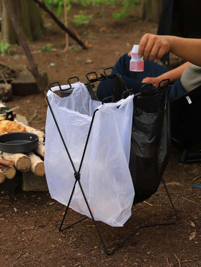 1pc Outdoor Portable Folding Garbage Rack Garbage Bag Special Rack Household Kitchen Picnic Barbecue Plastic Bag