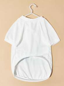Vêtement classique de couleur unie avec imprimé de patte pour animaux de compagnie. Chemise à quatre pattes en maille respirante pour l'été, pour Caniche, Bichon Frisé