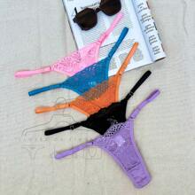 Kit With 5 Plus Size Panties With Lace Thong Adjustment Sexy Lingerie - Nhiều màu - Xem 9