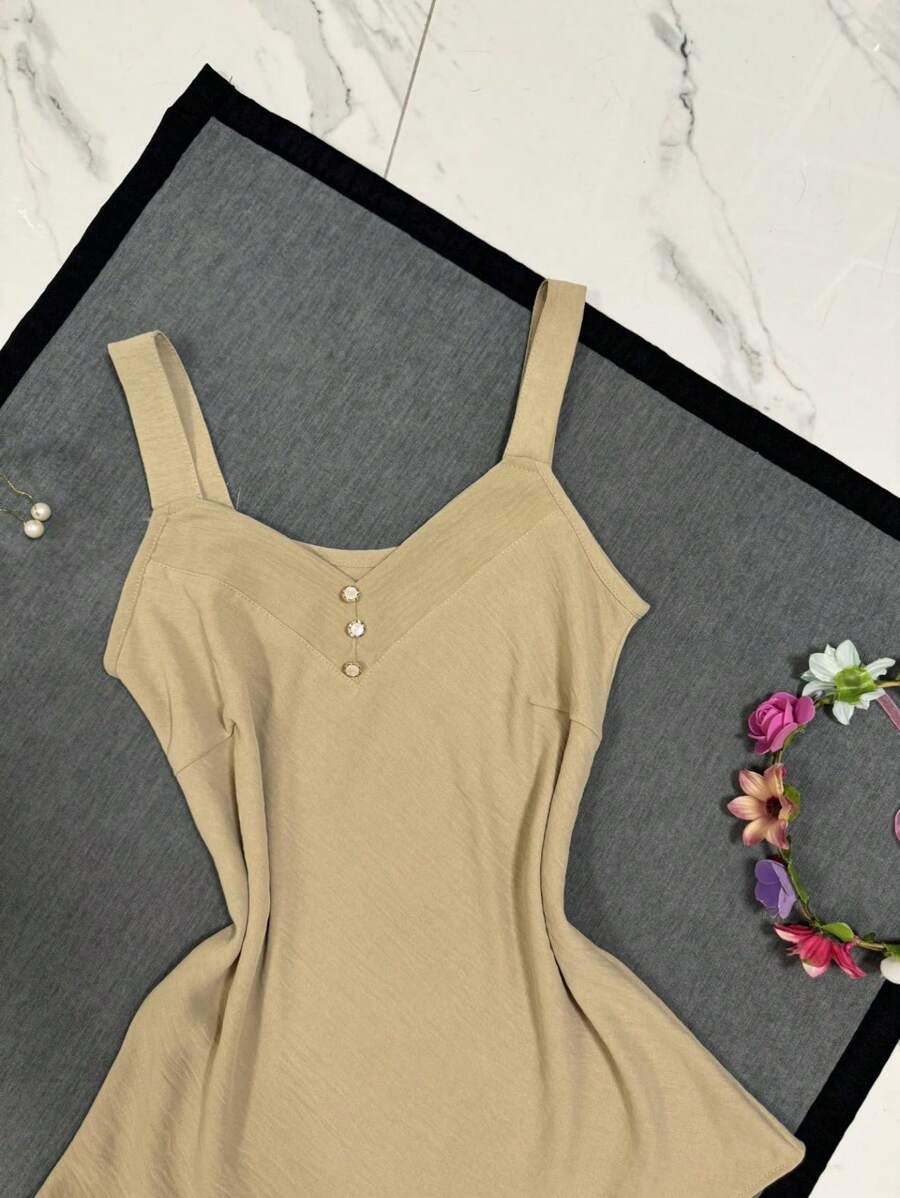 Women's Tank Top WIDE Strap Duna Summer Fashion Women's Fashion - 米色 - 查看 1