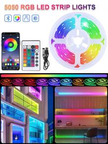1 conjunto de tiras de luz LED RGB coloridas flexíveis, controle remoto de 24 teclas 5050 5V USB Power Edge Lighting, leve e fácil instalação, adequado para computador, TV, decoração de gabinete