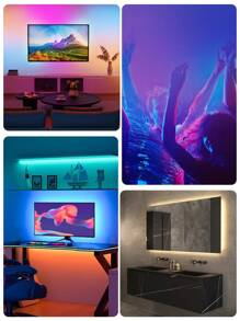 1 conjunto de tiras de luz LED RGB coloridas flexíveis, controle remoto de 24 teclas 5050 5V USB Power Edge Lighting, leve e fácil instalação, adequado para computador, TV, decoração de gabinete