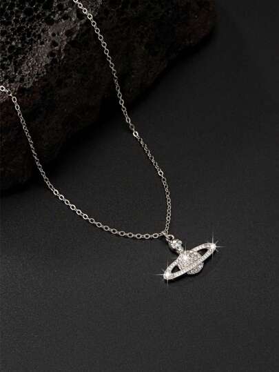 1개 분위기 있고 단순한 행성 펜던트 목걸이, 페어리 드레스와 반짝이는 라인스톤 목걸이 착용에 적합