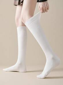 1/2 双女式过膝袜针织校服袜无缝趾过膝袜适合女孩男孩儿童 - 彩色 - 查看 4