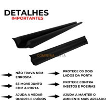 Door Seal Against Insects And Dirt 70cm Adjustable Roller Door Protector - màu đen - Xem 2