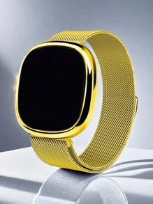 3pcs Square Digital Display Electronic Watch / BFF Watch Magnetic Closure Milanese Watch Band Digital Sport Watch