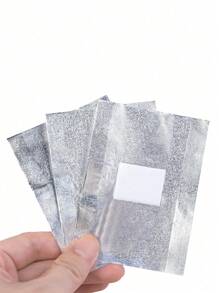 100Pcs/50Pcs Nail Art Soak Off Foil, Aluminum Foil Wraps With Pad, Nail Polish Removal Tool Metal Cuticle Peeler Remover Tool Nail Polish Gel Remover Soak Off Caps - Multicolor - View 5