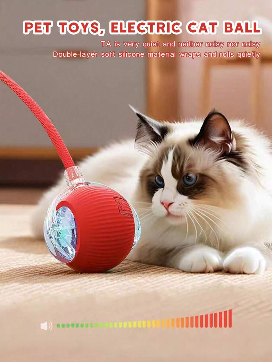 1 件宠物互动重力滚球玩具，自动电动猫玩具，智能球，供小猫玩耍和消除无聊