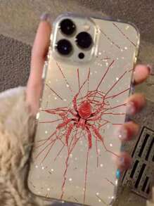1 个黑色/蓝色/红色创意蜘蛛极简情侣设计闪亮软手机壳，兼容 iPhone 7/8G、Xs、Xr、Xsmax、11/12/13/14/15/16、12、11/12/13/14/15/16 Pro、11/12/13/14/15/16 Pro Max、14/15/16 Plus - 藍色 - 查看 1