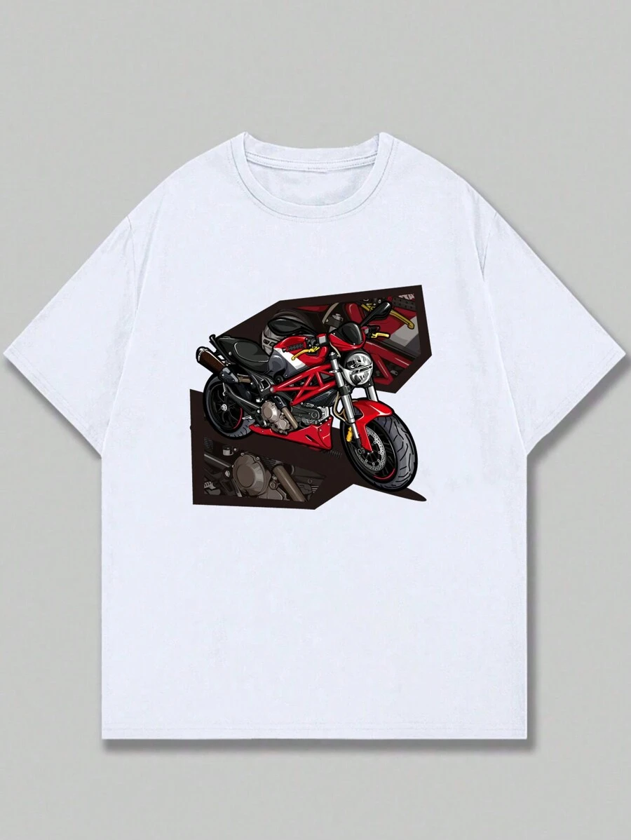 Car T-Shirt Streetwear Men's T-Shirt Cotton Comfort Premium Soft Breathable - trắng - Xem 1