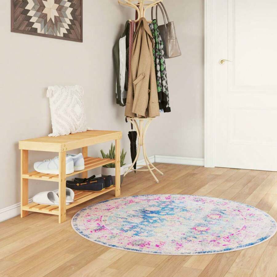 Washable Multicolor Area Rug 120cm Non Slip Soft Carpet For Living Room Bedroom Office Decor - Blue - View 1
