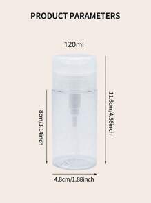 1/2 件按压式 120ml/150ml/200ml/300ml/500ml 可再填充瓶，空泵瓶，适用于卸妆油、爽肤水、保湿霜，旅行装