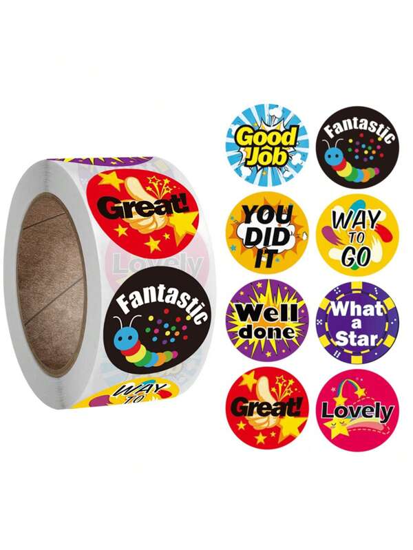 500pcs (1 Roll) Adorable Cartoon Thumb-Sized Rainbow Star Stickers, Encouraging Praise Reward Stickers Suitable For Teachers, Parents, Schools, Learning, Training, Craft, Labels, Children's Parties, Birthdays, Motivation, Gifts, Stationery Decoration,School Supplies,Back To School