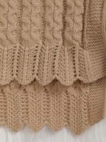 婴儿 3D 蝴蝶结针织背心连体衣，春夏季休闲装 - 卡其色 - 查看 7