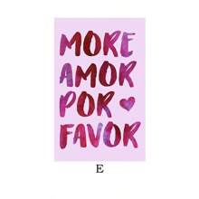 1PC Modern Nordic More Mas Amor Por Favor Spaanse Quote Posters Print Canvas Schilderij Trendy Roze Liefde Quote Muurkunst Kamer Huisdecoratie Geen Lijst