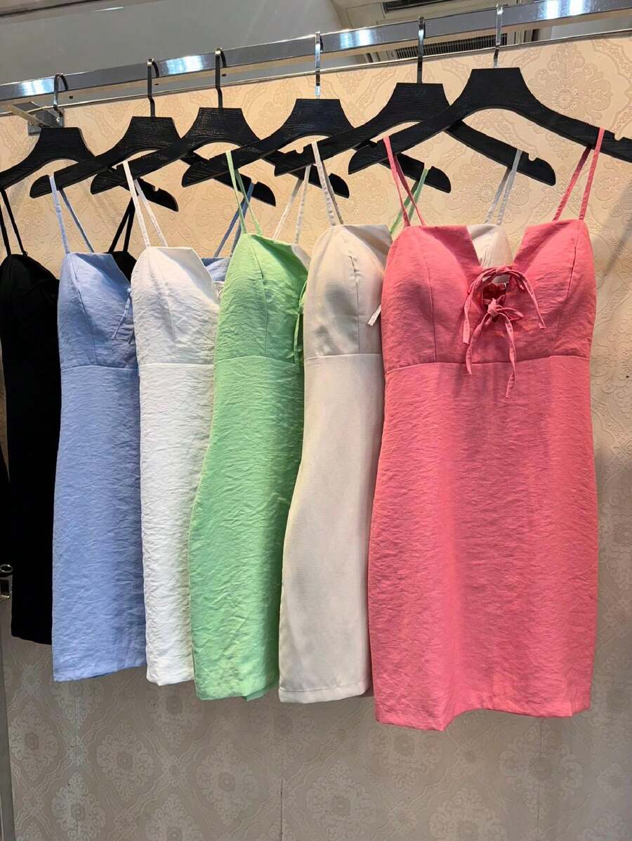 Women's Lace Dress In Marrante Fabric - 粉色 - 查看 1