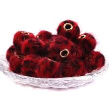 20pcs Leopard Plush Fabric Covered Large Hole Beads, Spacer Beads For DIY Phone Straps, Pen Beads, Autumn/Winter - Multicolor - View 11