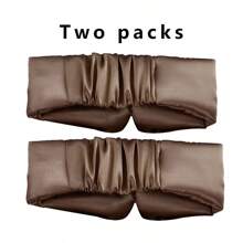 2 件/100% 丝绸睡眠面罩眼罩，适用于男士和女士，带可调节头带，全尺寸大号睡眠面罩和眼罩，可完全遮光，适合整晚睡眠、旅行和午睡 - 浅梅花色 - 深棕色 - 查看 3