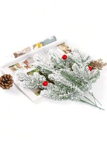 20 sztuk/10 sztuk-sztuczne świąteczne igły sosnowe akcesoria trójzębne igły sosnowe choinka DIY dekoracja do domu i ogrodu, płatek śniegu trójzębne igły sosnowe, dekoracja świąteczna, zawieszka do dekoracji choinki, dekoracja domu, śnieg mrożone sztuczne gałęzie sosny igły cedru boże narodzenie pseudo zielone sosny spray picks do majsterkowania wieniec wieniec dekoracja świąteczna domowa dekoracja świąteczna