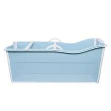 Rainaut Portable Bathtub 53In Collapsible Soaking Bath Tub Blue Thickened Plastic Folding Bathtub Freestanding Bathtub For Adults, Bearing Capacity 92.48lbs (Without Lid) Portable Foldable Bathtub Soaking Standing Bath Tub For Hot Bath Ice Bath Spa The Best Gift/Present For Family&Friends Happy Christmas - Blue - View 6