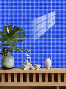 蓝色马赛克瓷砖贴纸套装或瓷砖贴纸套装自粘可拆卸可切割用于家居装饰PVC水晶膜瓷砖贴纸用于美化橱柜、餐桌、客厅、卧室、浴室、电视背景墙 - 彩色 - 查看 22