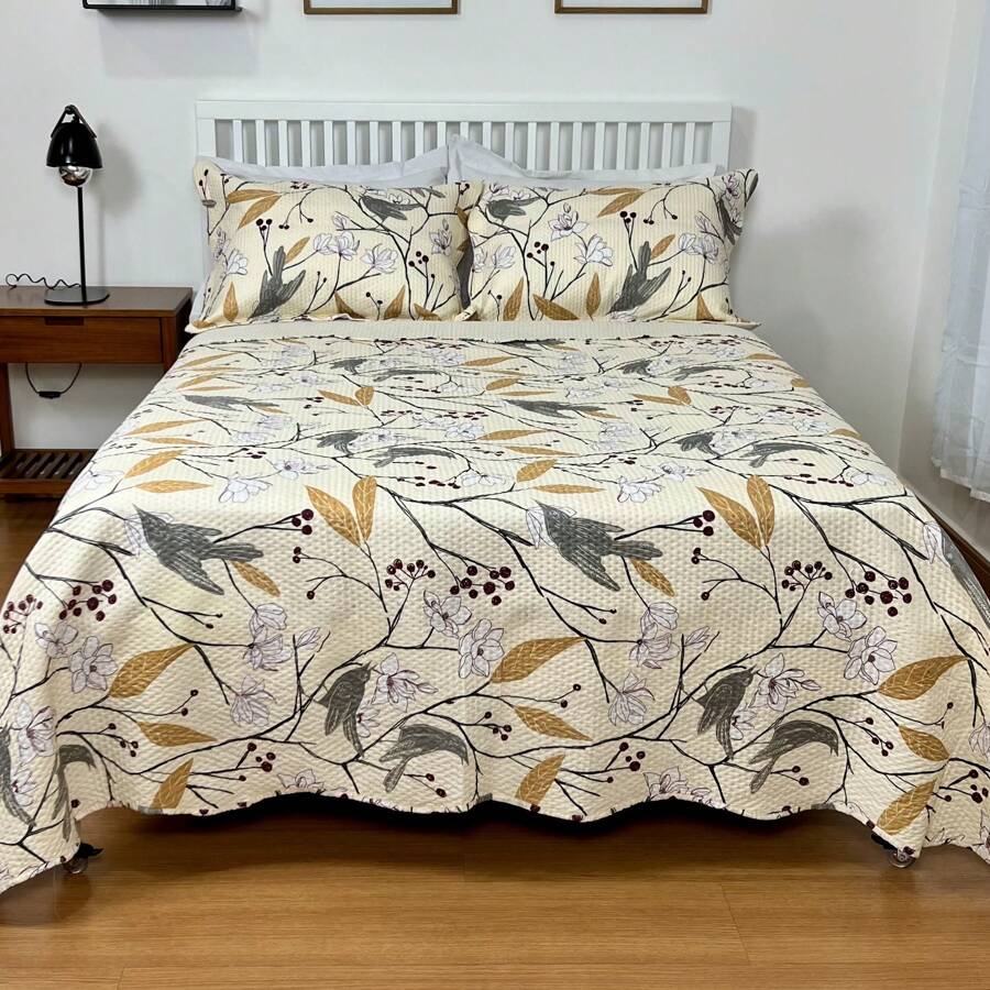 Boutis Ultrasonic Double-Sided 3-Piece Bedspread Kit With Pillowcase - Florence - View 1