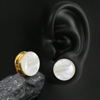 2PCS Round Conch 316 Stainless Steel Ear Plugs Tunnels Piercing Women Body Jewelry Ear Gauges Stretcher Pair Selling