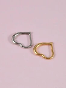 1 件装不锈钢心形耳环环铰链耳甲软骨袖口耳骨耳轮耳垂身体穿孔首饰女士 - 如圖 - 查看 8