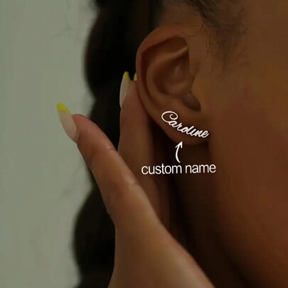 Personalisierte Boho Edelstahl Namensohrringe - Perfektes Geschenk für Muttertag, Geburtstage und mehr - Elegante personalisierte Ohrstecker mit individuellem Text, Silber, Stilvoll, Farbig, Vintageoptik, Einfach, Unisex, Lässig, Süß, Individuell, Personalisiert, Einzigartig, Ideales Geschenk für Ihn, Ideales Geschenk für Sie, Sie, Freund, Freundin, Vater, Mutter, Familie, Freunde, für Jahrestage, für Geburtstage, für Abschluss, für Prom, für Partys
