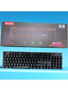 Mechanical Keyboard Designed For Gaming Blue Switch With RGB LED - 黑色 - 查看 3