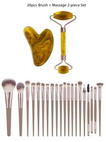 44件套化妆刷套装，包含眼影刷、眉刷、粉底刷、散粉刷、腮红刷、遮瑕刷和高光刷，采用柔软的合成纤维制成，适合日常面部彩妆。化妆刷套装，化妆刷套装，化妆刷套装，全套化妆工具，化妆刷套装，全套化妆工具，化妆刷套装，化妆刷套装，化妆礼品套装，赠品，专业化妆刷，全套化妆工具 - 咖啡棕 - 查看 3