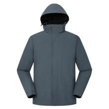 lanbu 戶外運動男搖粒絨三合一衝鋒衣經典休閒防風防水滑雪衣外套LR1001A98001LB