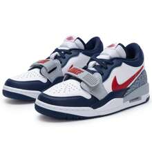 Jordan Giày bóng rổ cổ thấp Legacy 312, có đệm, giày thể thao nam. - trắng/đỏ trường/xanh hải quân đậm/xám sói - Xem 3