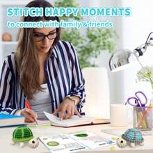 Kit de tejido de tortuga, kit de ganchillo Conjunto de manualidades de animales positivos con tutorial paso a paso, idea de regalo perfecta para entusiastas de las manualidades (accesorios en color aleatorio) Kit de ganchillo Amigurumi con manual de instrucciones y enseñanza en video