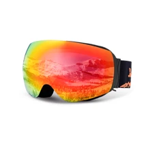 JetBlaze Gafas de esquí, gafas de esquí para hombres y mujeres, gafas para usuarios de gafas, gafas de snowboard para adultos, OTG, UV400, compatibles con casco protector, lente esférica antivaho, lente reflectante