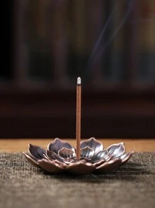 1 Stück, Lotus Räucherstäbchenhalter, Räucherbasis, Aromaascheauffangschale, Messing Räucherstäbchenhalter mit 6 Löchern und abnehmbarer Aschenbecher für Büro, Zuhause, Schlafzimmer, Yoga Raum und Teeraum. Rama Dekoration Rama