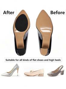 1 Cặp/3 Cặp/5 Cặp Miếng Dán Bảo Vệ Đế Giày Chống Trượt Tự Dính, Miếng Dán Đế Giày Cao Gót Chống Mòn Bằng Cao Su Dày, Ngăn Đế Giày Bị Mài Mòn Và Tiếng Ồn - màu đen - Xem 7